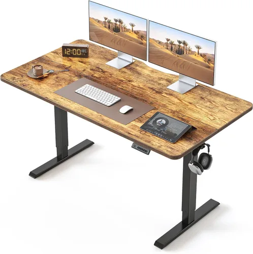 Miniatura 16 de BANTI Escritorio de pie de 48 × 24 pulgadas, ergonómico, altura eléctrica ajustable, para sentarse y ponerse de pie, escritorio de oficina para Arce