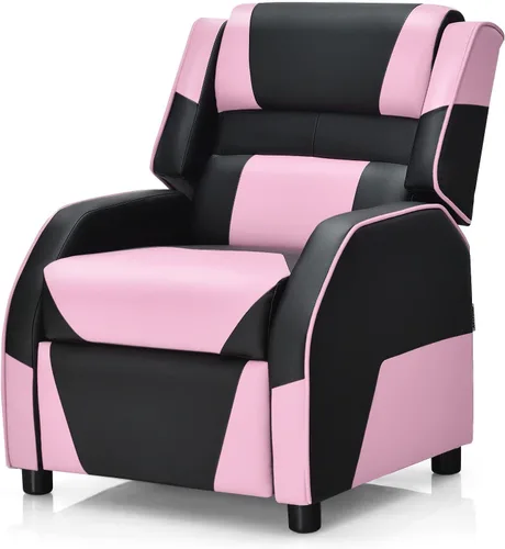 Miniatura 12 de ARLIME Silla reclinable para niños, de piel sintética, con reposapiés, reposabrazos, reposacabezas y soporte lumbar, sofá ajustable