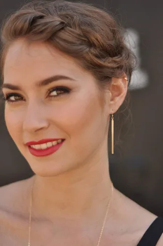 Miniatura 2 de Aretes largos de oro de 18 quilates con barra vertical, aretes de barra circular, joyería geométrica para mujeres y niñas