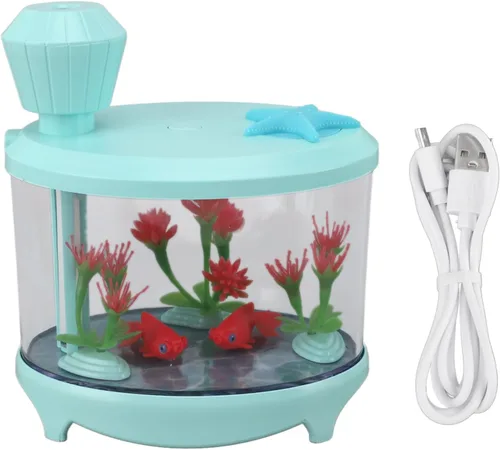 Miniatura 11 de Mini humidificador con niebla fría, humidificador pequeño para el hogar, automóvil, oficina, dormitorio, humidificadores USB silenciosos de Azul