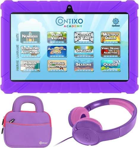 Miniatura 10 de Contixo Paquete de tabletas para niños de 7 pulgadas, con auriculares, bolsa y tableta para niños, 32 GB, Android 11, controles parentales, cámara