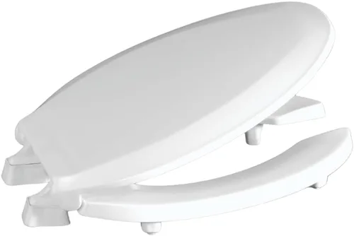 Miniatura 13 de Centoco Asiento de inodoro elevado de 3 pulgadas para personas mayores, redondo, frente abierto con tapa, comercial, plástico, fabricado