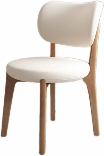 Miniatura 27 de Juego de 2 sillas de comedor tapizadas de cuero suave, sillas de comedor de madera maciza, con asiento acolchado y patas de madera para cocina, sala