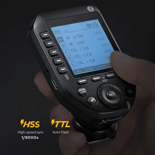 Miniatura 3 de Godox XproII-S TTL 2.4G Sincronización inalámbrica de alta velocidad 1/8000s, 11 funciones personalizables, 5 botones de grupo, 4 botones de función