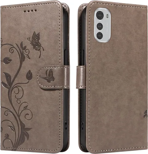 Miniatura 132 de Funda para Motorola Moto E22/E22i, piel sintética, con tarjetero y correa para la muñeca, a prueba de golpes, funda magnética para Motorola Moto Rojo