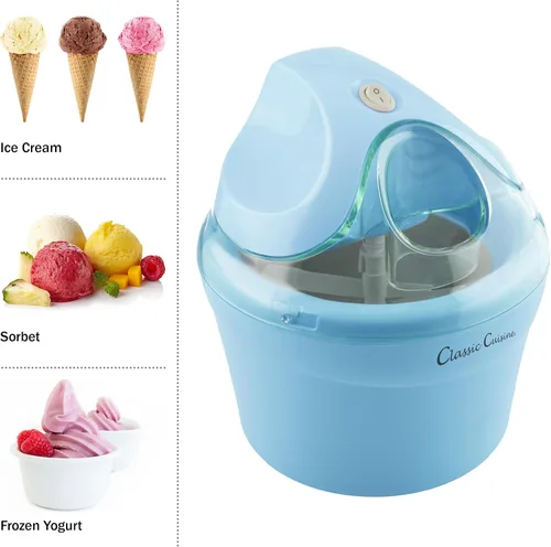 Miniatura 6 de Máquina para hacer helados – Máquina de helados de 1 cuarto de galón para hacer sorbete, helado, helado y yogur congelado – Electrodomésticos de Azul