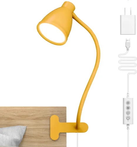 Miniatura 10 de BOHON Lámpara de Escritorio 5 Modos de Color 10 Niveles de Brillo Regulable Luz de Lectura 10W 38 LED Lámpara con Abrazadera con Temporizador