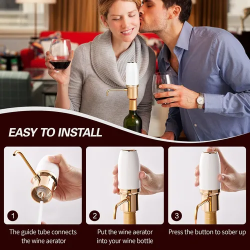 Miniatura 3 de Aireador de vino eléctrico, accesorios de vino aireación para entusiastas principiantes, boquilla de aireador de vino, regalos de vino, dispensador
