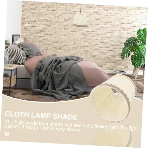 Miniatura 2 de Angoily Pantalla plisada de gasa para lámpara de repuesto, elegante accesorio para decoración de dormitorio y sala de estar, diseño suave e
