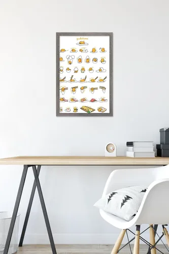 Miniatura 6 de Trends International - Póster de Gudetama con diseño de cuadrícula, para pared, 14.725 x 22.375 pulgadas, versión con marco de madera tipo granero