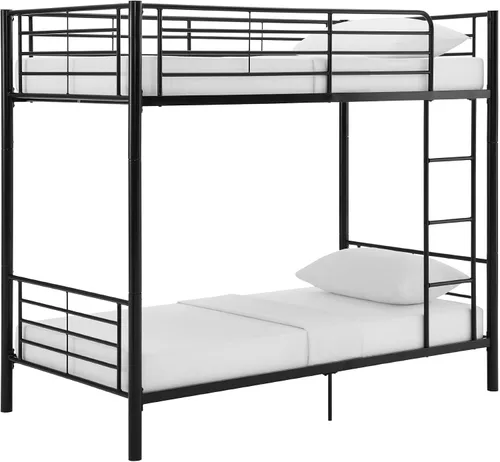 Miniatura 9 de Walker Edison Elodie - Litera de metal, cama individual sobre cama individual, color plateado