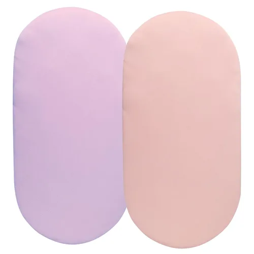 Miniatura 34 de Juego de sábanas de moisés, paquete de 2 sábanas bajeras ajustadas, elásticas, ultra suaves, para colchón de cuna rectangular ovalada de reloj