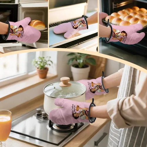Miniatura 6 de Don't Make Me Poison You - Divertidos guantes de horno y soportes para ollas, divertidos guantes de cocina retro para mujeres, regalos de amas