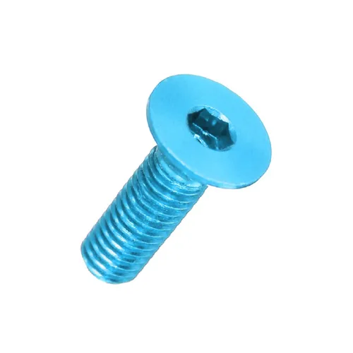 Miniatura 14 de 20 tornillos planos M3 7075 Tornillos Allen de aleación de aluminio Tornillos hexagonales Tornillos de cabeza plana (azul, 0.315 in)