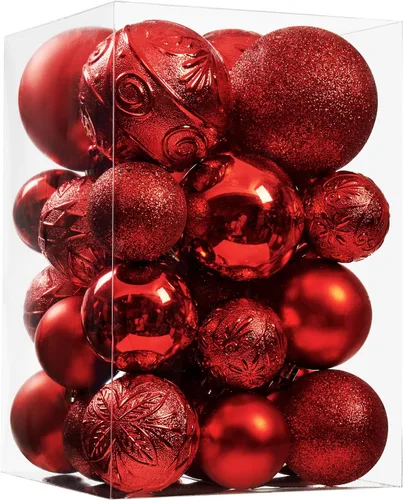 Miniatura 7 de Wironlst - Adornos de bola de Navidad de 30 piezas, adornos de Navidad de plástico irrompibles para árbol de Navidad, vacaciones, boda, fiesta Blanco