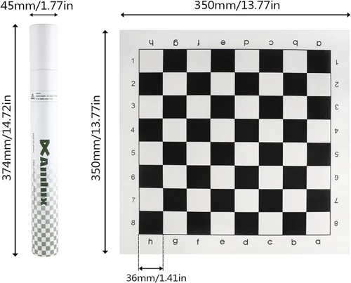 Miniatura 2 de Andux Tablero de ajedrez enrollable XQQP-01 (Negro, 13.8x13.8 in)
