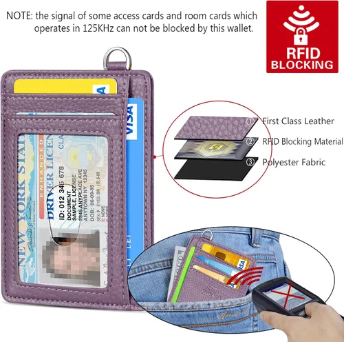 Miniatura 5 de FurArt - Cartera minimalista delgada con bolsillo frontal, bloqueo de identificación de radiofrecuencia (RFID), tarjetero, para hombres y mujeres