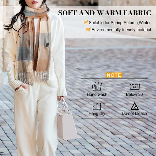 Miniatura 5 de EN'DA professional Bufanda térmica para mujer recargable con batería, 3 niveles de control de temperatura, bufanda eléctrica de invierno, diseño