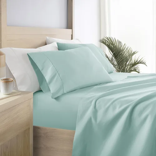 Miniatura 12 de Linen Market Sábanas para cama de tamaño King (azul claro) – Duerme mejor que nunca con estas sábanas King suaves y refrescantes – Bolsillo profundo