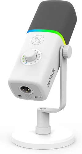 IXTECH Micrófono USB Gaming para PC, micrófono condensador con cancelación de ruido para podcasts y transmisión de video con soporte para trípode,