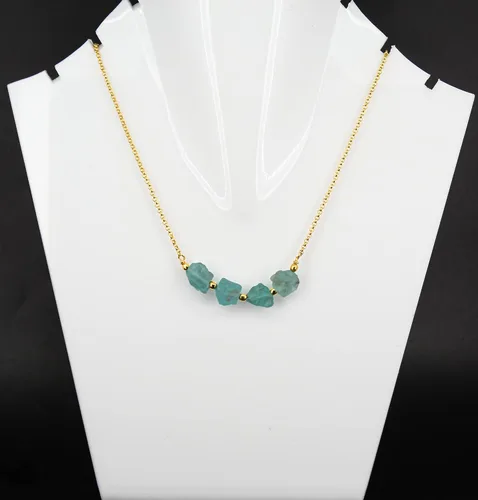 Miniatura 9 de Gempires Natural Raw Bar Crystals Pendant Necklace Handmade Jewelry 22 inch Adjustable Chain