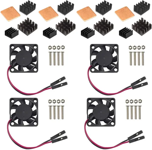 Miniatura 8 de Easycargo Raspberry Pi 4 Kit de ventilador de disipador de calor para refrigeración Raspberry Pi 5 4 3, 3, disipador de calor para ventilador