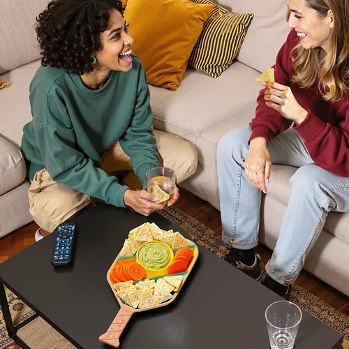 Miniatura 5 de Bandeja de aperitivos de paleta de pickleball - Bandeja de servir con bolas de pepinillo para aperitivos - Bandeja de servir en forma de paleta
