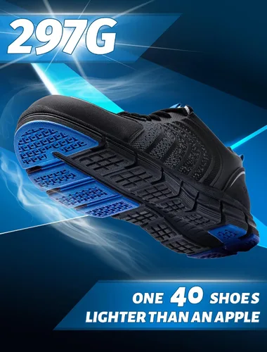 Miniatura 3 de SPIEZ Zapatos de trabajo para hombres, zapatos de seguridad con punta compuesta, antideslizantes, a prueba de pinchazos, ligeros, transpirables