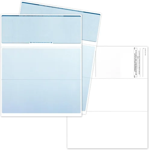 Computer Check Paper - 50 Sheets - Business Checks on Top and Stub on Bottom - Security Features & Laser Printer Compatible with Quickbooks Blank