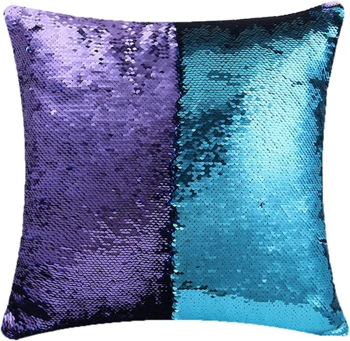 Miniatura 23 de MOCOFO Fundas de almohada decorativas de lentejuelas mágicas reversibles 16x16-2 de plata a oro + 2 de oro a negro de ante premium para habitación 4