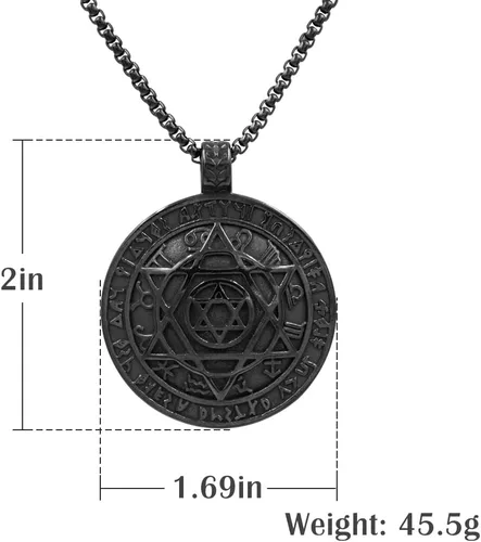 Miniatura 2 de NIGHTCRUZ Seal Salomon - Collar hexagonal con colgante de estrella de seis puntas con 12 constelaciones