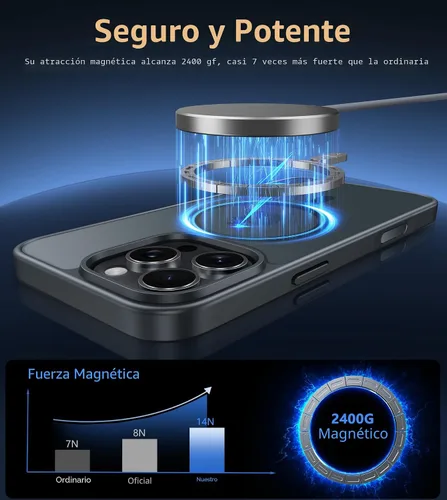 Miniatura 4 de FNTCASE - Funda para iPhone 16 Pro: magnética, mate, translúcida, de grado militar, protectora contra caídas, resistente, fina, duradera y a prueba