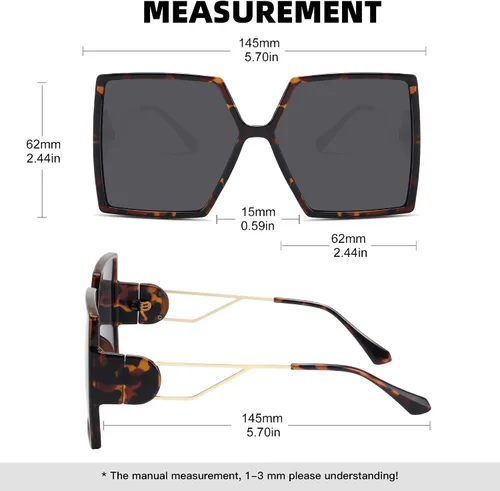 Miniatura 4 de STORYCOAST Gafas de sol cuadradas de gran tamaño para mujer, a la moda, con protección UV400