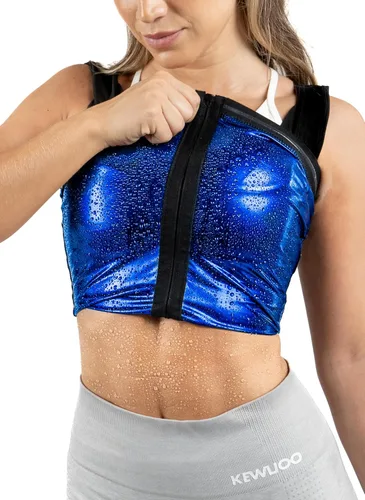 Miniatura 7 de Kewlioo Chaleco de polímero para mujer con cremallera que atrapa el calor y mejora el sudor, cómodo traje de sauna, camisa, chaqueta chaleco