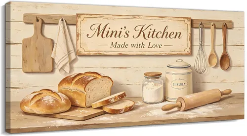 GUTATTY - Arte de pared personalizado para cocina de granja, decoración de pared de cocina vintage, pinturas rústicas personalizadas para comedor,