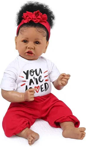 KSBD Realistic Reborn Baby Doll Niña Negra – Muñeca Recién Nacida Afroamericana Realista de 20 Pulgadas con Cuerpo Suave Conjunto de Regalo para