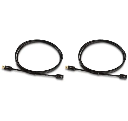Miniatura 4 de Amazon Basics Paquete de 2 cables de extensión USB-A 3.0, 4.8 Gbps de alta velocidad, conectores chapados en oro macho a hembra, 6 pies, color negro