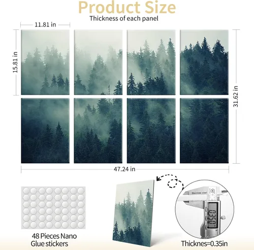 Miniatura 5 de Art3d Paneles de pared insonorizados de 48 x 32 pulgadas, paquete de 8 paneles acústicos de pared decorativos absorbentes de sonido para sala