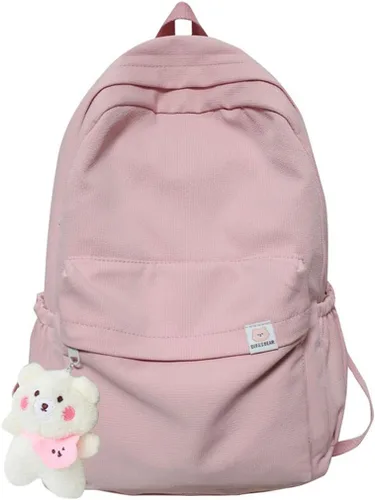 Miniatura 12 de Eagerrich Mochila Estética Mochila Bonita Útiles Escolares Bolsa para Laptop para Adolescentes Niñas Mujeres Estudiantes Color Sólido, Azul