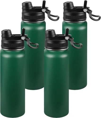 Miniatura 71 de Botella de agua aislada de 22 onzas, tapa 2 en 1 a prueba de fugas (sorbo/pajilla) + asa, botella de acero inoxidable para deportes, viajes, trabajo