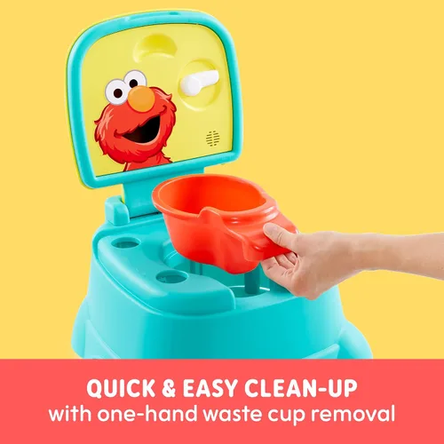 Miniatura 14 de Sesame Street Elmo Hooray - Asiento de inodoro y taburete 3 en 1 para entrenamiento para ir al baño, diseño fácil de limpiar con manija de descarga