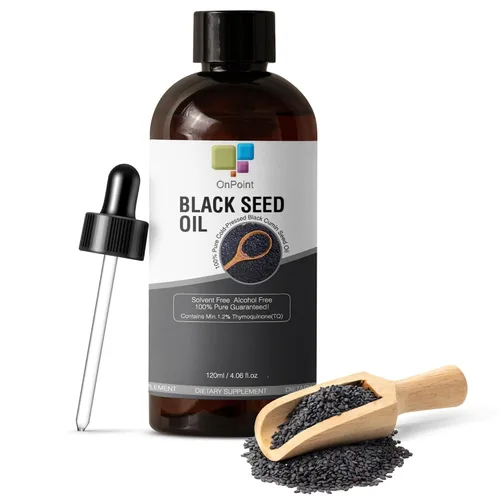 OnPoint - Aceite de semilla negra 100% puro, prensado en frío, aceite de semilla de comino negro, sin disolventes, sin alcohol, sin OMG, 4 onzas