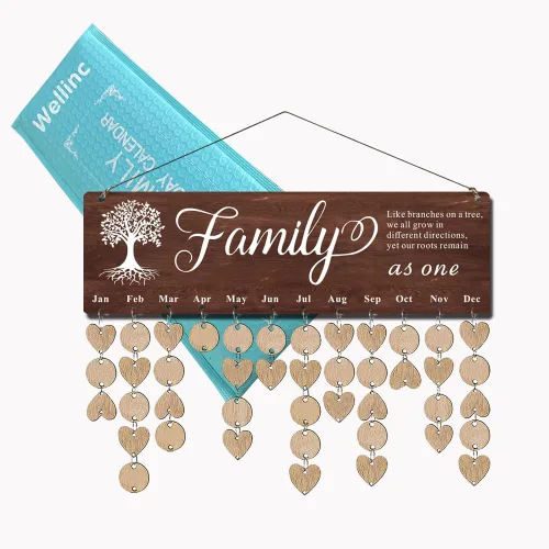 Miniatura 8 de Wellinc Regalos para abuela y mamá - Placa de calendario recordatorio de cumpleaños familiar, regalo del Día de la Madre para la abuela, tablero