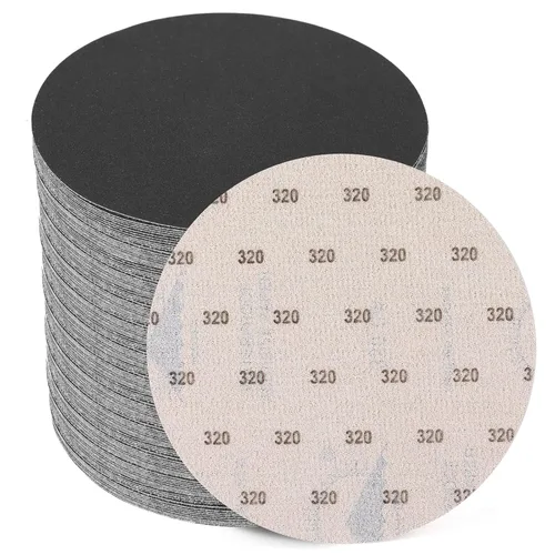 Disco de lijado de grano 320 de 6 pulgadas, GOH DODD 25 piezas de papel de lija húmedo y seco con almohadillas de lijado de gancho y bucle, papel de