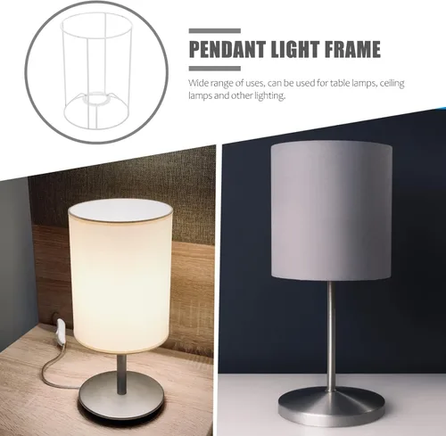 Miniatura 5 de Uonlytech Soporte de lámpara colgante de techo, marco de luz de 7.48 x 5.90 x 5.51 pulgadas, marco de pantalla de bricolaje, jaula de alambre