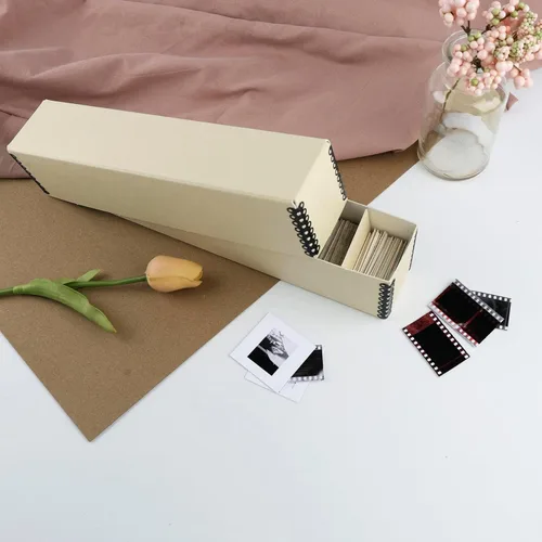 Miniatura 6 de Lineco Caja de almacenamiento de archivos con 6 divisores sin ácidos, estuche de archivo de impresión marrón, ideal para sellos de fotografía