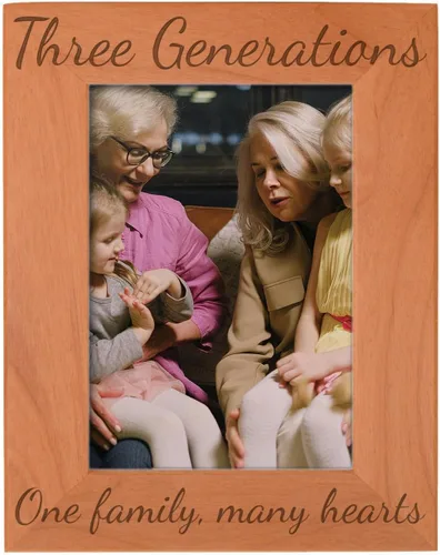 Miniatura 17 de Gifts For All By Rachel Olevia Five Generations One Family Many Hearts - Marco de fotos de madera natural grabado de 4 x 6 pulgadas, diseño