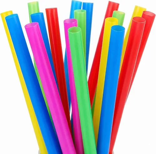 100 pajitas de plástico extra grandes para té de burbujas y batidos, pajitas de 1/2" de ancho x 8 1/2" de largo para boba