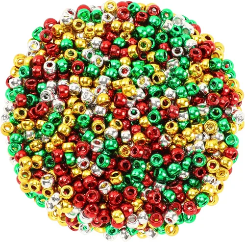 Miniatura 18 de UPINS Cuentas de pony para el día de San Valentín, 1200 piezas de cuentas de plástico redondas de colores rosa, rojo, púrpura y brillantes