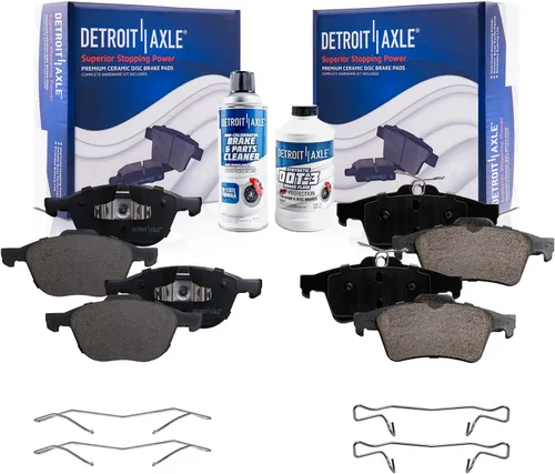 Miniatura 125 de Detroit Axle - Pastillas de Freno Delantero Izquierdo Reemplazo de Pinza de Disco para Dodge Ram 1500 Dakota Mitsubishi Raider - Juego de 3 piezas